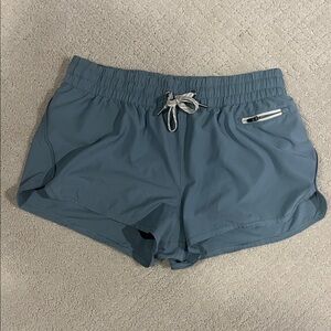 Vuori Running Shorts Womens Medium Blue Built In Liner Athletic Gym Workout
